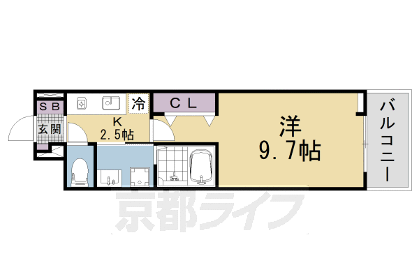 1K:洋9.7×K2.5(28.87㎡)